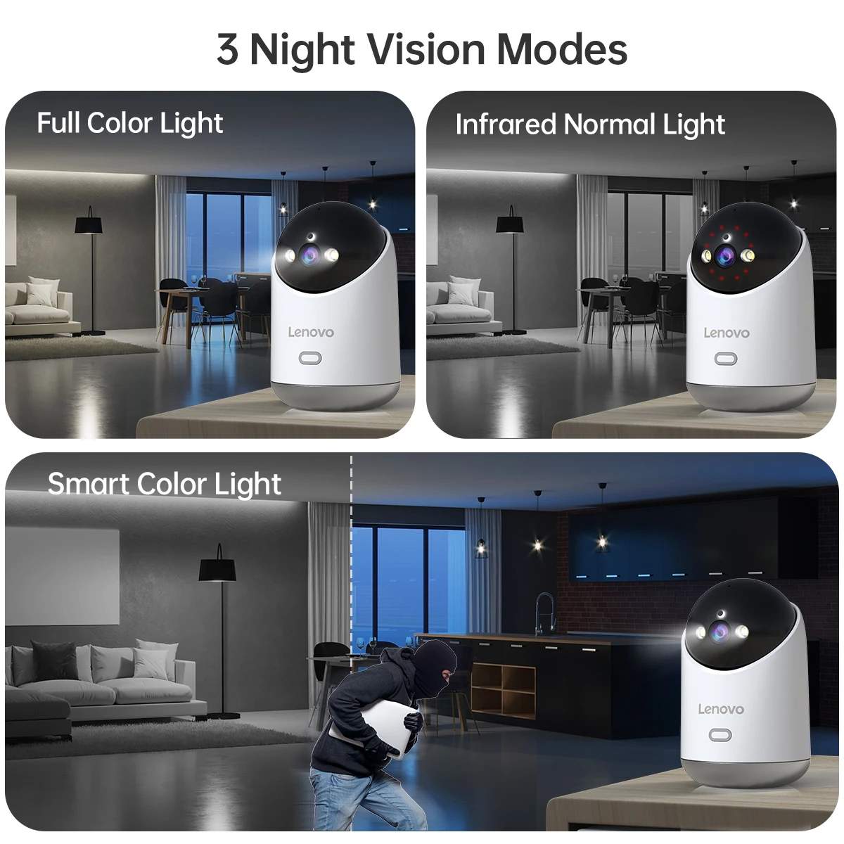 Lenovo 3MP WiFi Kamera Akıllı Ev Kapalı Kablosuz IP Gözetleme Kamerası Otomatik Takip Güvenlik CCTV Gözetim Bebek Monitörü