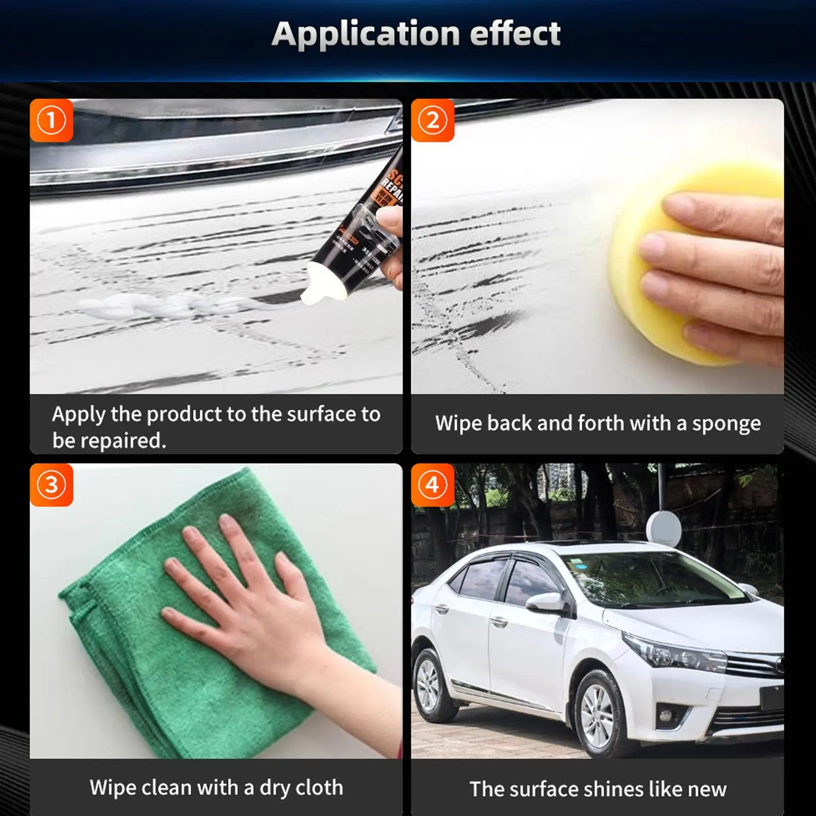 120ml Car Scratch Remover Wax Polish Paint Scratch Removal for Detailing, Exterior Shine & Maintenance Protection