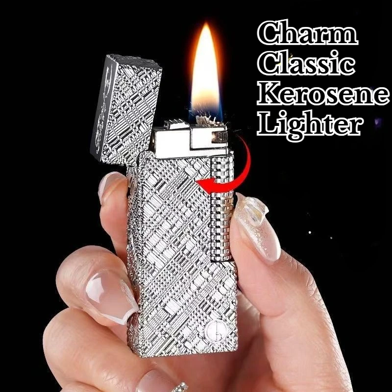 

NEW Classic Retro Narrow Version Side Wheel Lighter Alloy Body As A High-end Gift for Men Cigarette Accessories