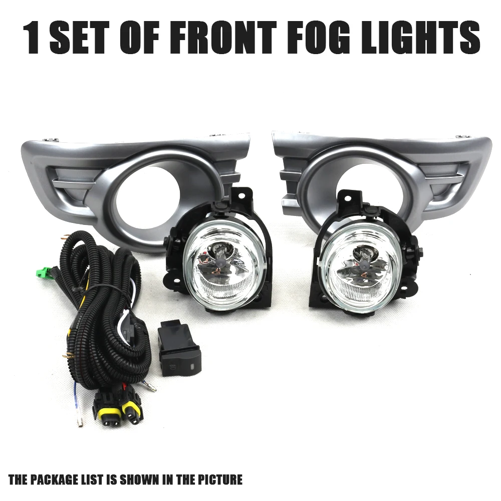 Front Bumper Fog Lamp Upgrade Kit FOR Ford Ranger 2010-2011 Version Additional Foglight Set Switch + Wiring