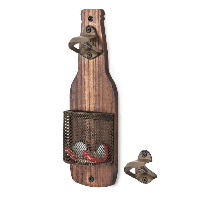 1PC Multi-functional Industrial Style Beer Bottle Opener - Decorative Wall Mounted Pendant for Catering Bar