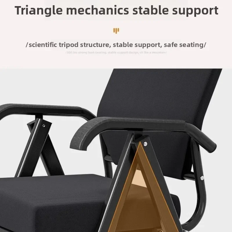 كرسي قابل للطي كرسي خلفي للترفيه المنزلي مريح كرسي مكتب قابل للتنفس كرسي الواجبات المنزلية #4