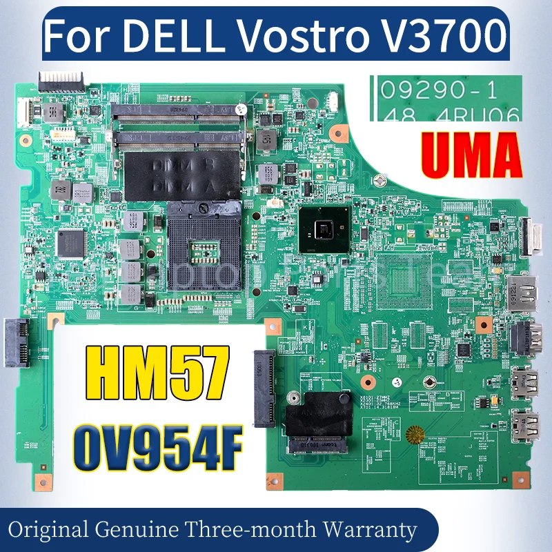 09290-1 For DELL Vostro V3700 Laptop Mainboard CN-0V954F 0V954F HM57 Notebook Motherboard 100％ Tested