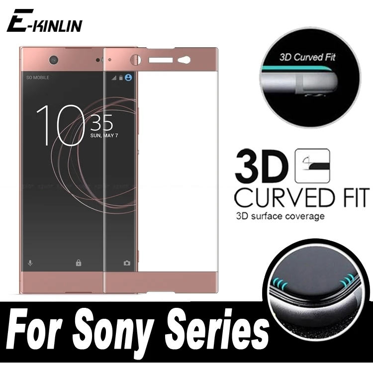 3D Curved Cover Screen Protector For Sony Xperia XZ3 XZ2 XZ1 XZ XZS X Compact XA XA1 XA2 Plus Ultra Premium Tempered Glass