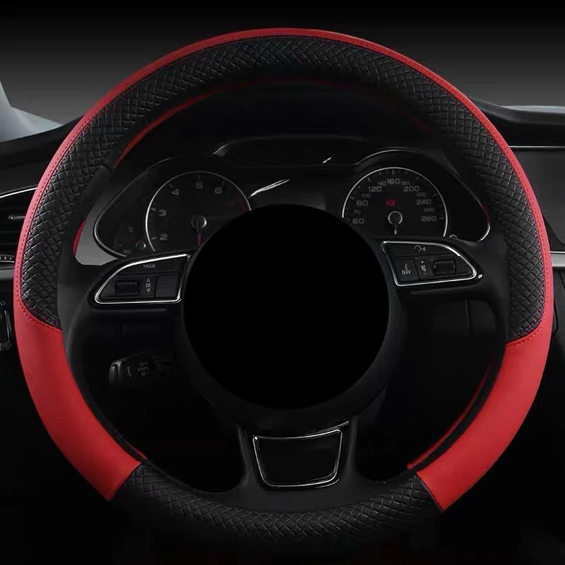 Universal 15Inch 38cm Car Interior Non-Slip Steering Wheel Cover for Cars Steering Wheel Protector Red