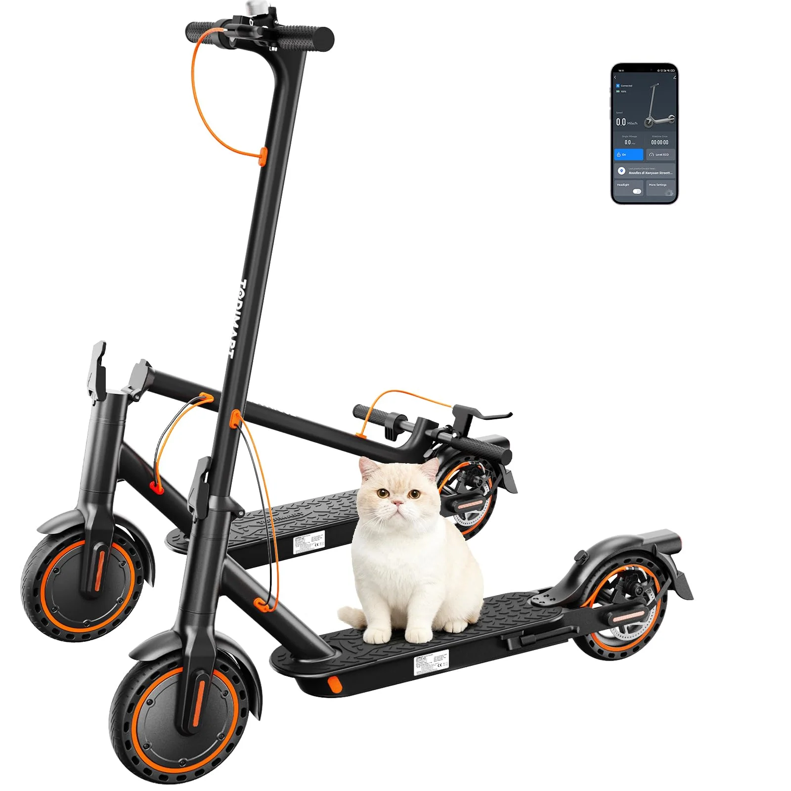 TODIMART T3 8.5inch City Electric Scooters 500W Adult E-Scooter 36V 10.4Ah 30km/h Speed 30km Range Electric Scooter  Support APP