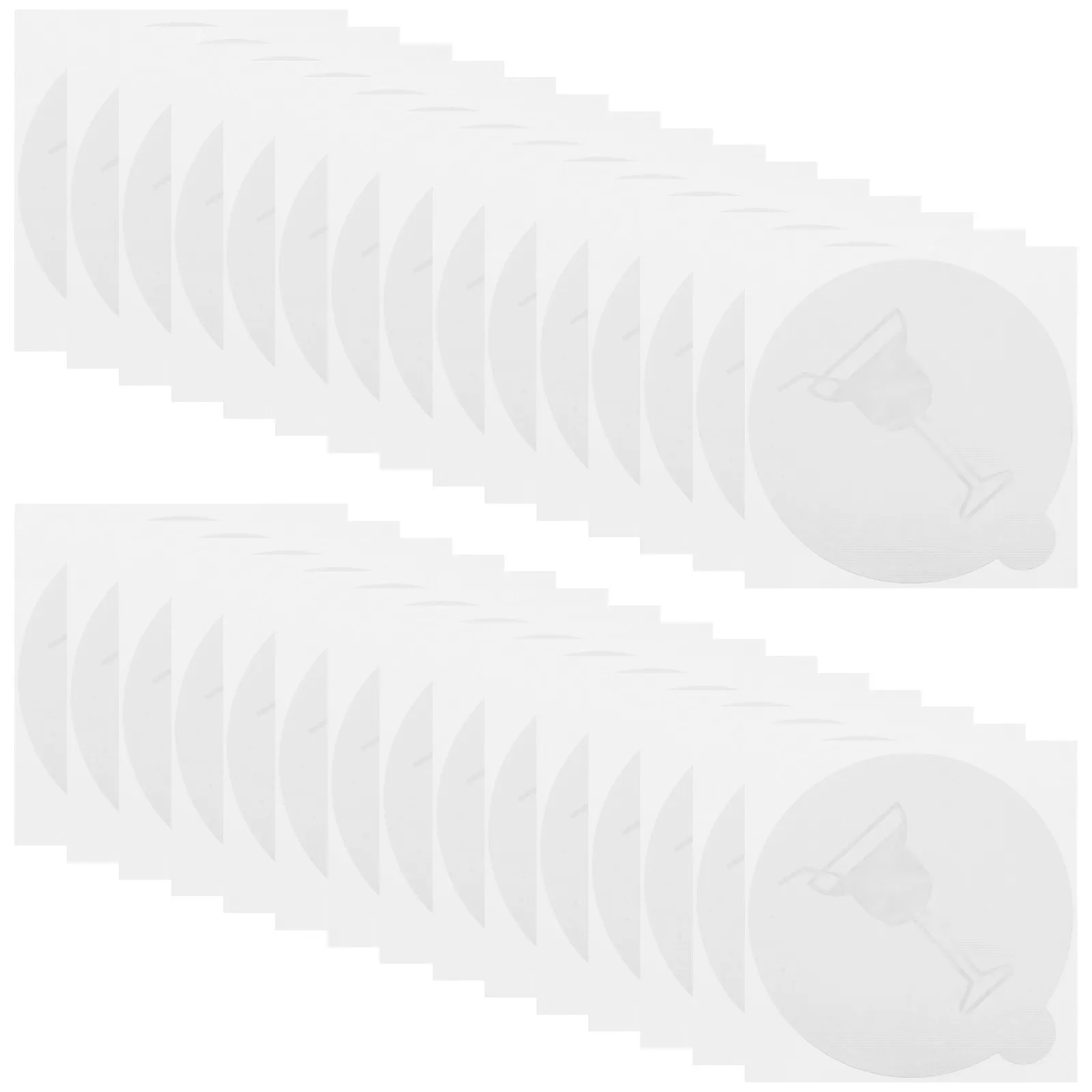 100Pcs Drink Cup Sealing Paper Films Leakproof Lid Stickers Disposable Paper Covers for Beverage Glasses Bars Hotels Parties