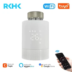 RKHK Tuya WiFi Smart Thermostat,TRV Thermostatic Radiator Valve Actuator Temperature Controller for Alexa,Google Home and Alice