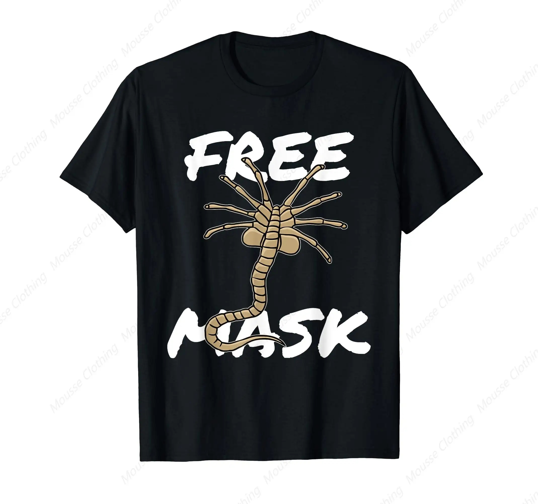 Free Mask - funny Face Alien Hugger Creature Facemask T-Shirt