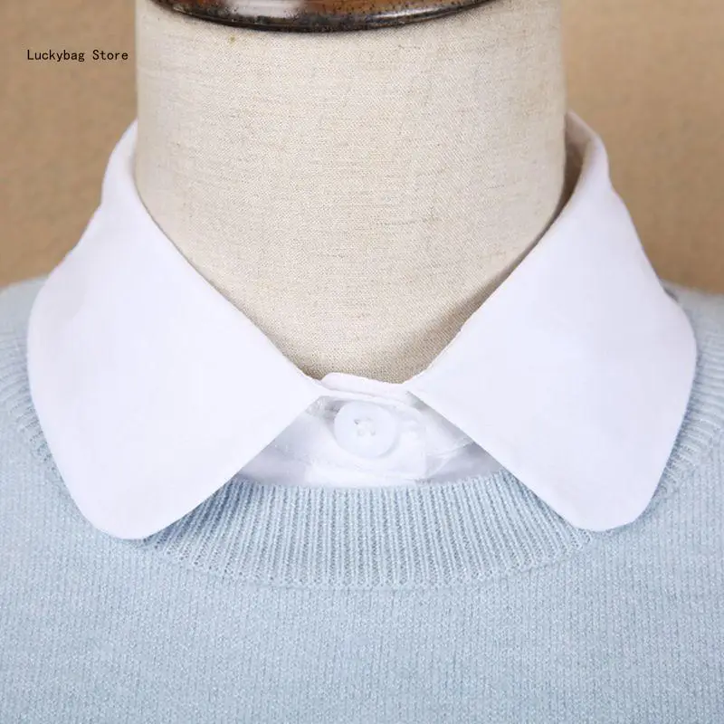 

Women Adult Detachable Adjust Lapel Shirt Fake Collar Fashion Solid Color False