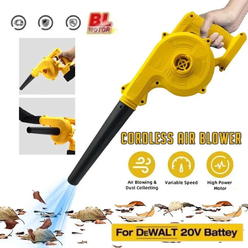 2 in 1 Cordless Air Blower & Vacuum Cleaner Electric Dust Computer Collector Leaf Duster Power Tools For Dewalt 18V 20V Battery