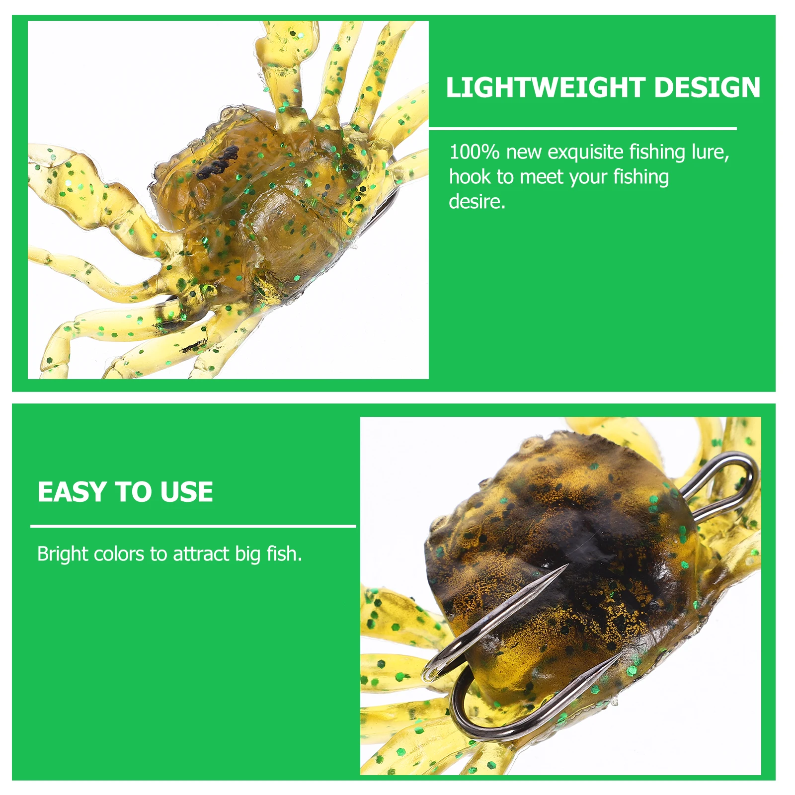 

Simulation Crab Exquisite Fishing Lure Artificial Bait Lifelike Appearance Bright Color Hook for Big Fish