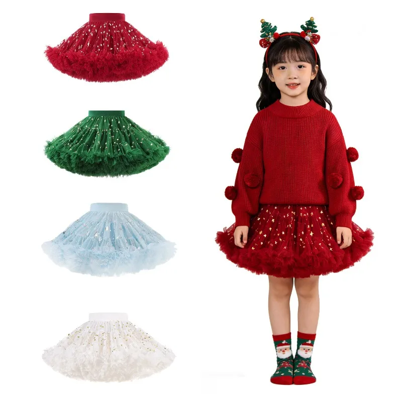 

Детская юбка-пачка «Звездное платье» для девочек, наряд принцессы для вечеринки, расклешенная юбка для детей