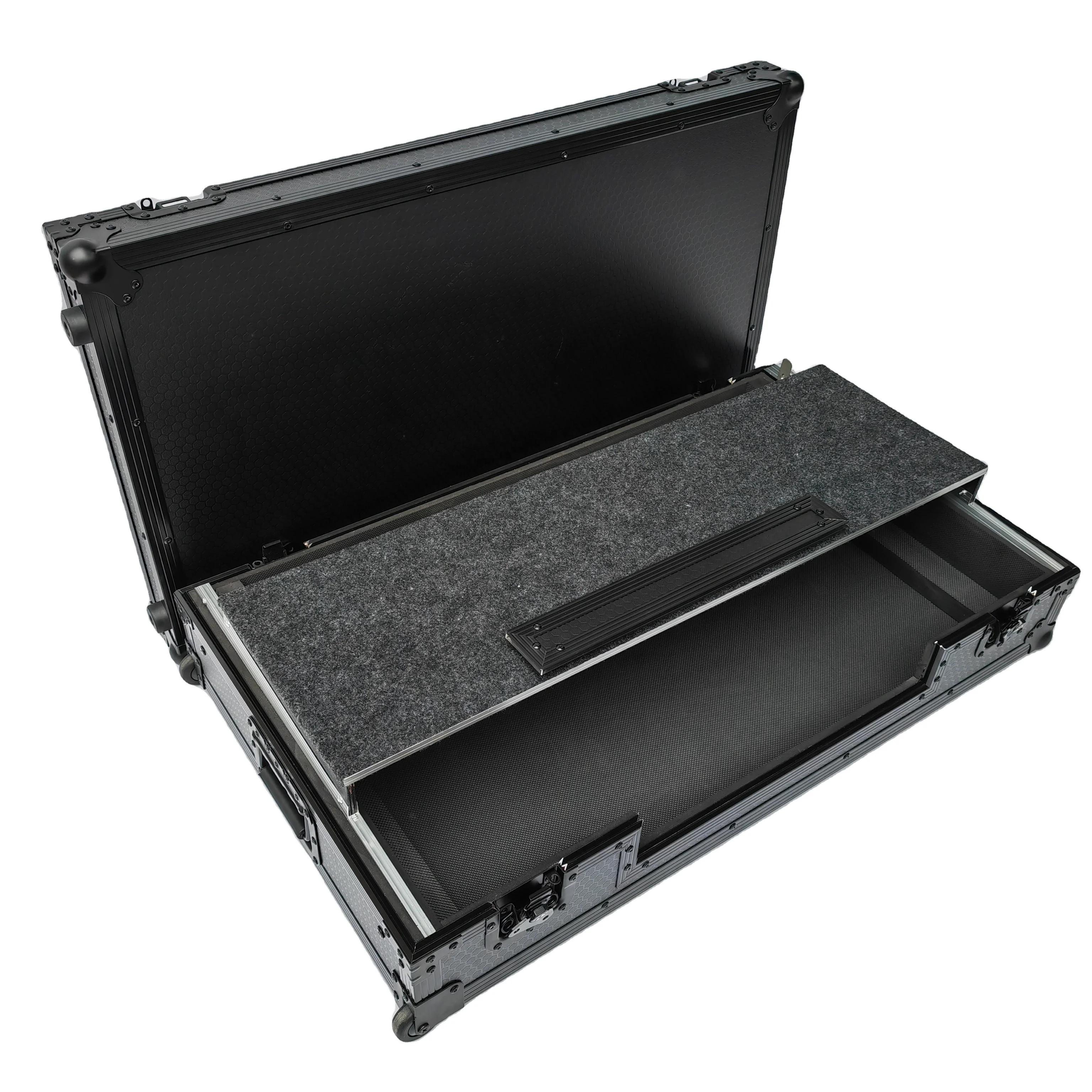 Professional DJ Controller Flight Case for Large Digital Mixer Console Shockproof Road Box with Laptop Shelf for Stage Tour