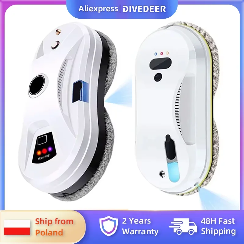 DIVEDEER Robot automatico intelligente per la pulizia delle finestre Spruzzo d'acqua A molti piani per finestre di grandi aree Pulizia efficiente per uso domestico