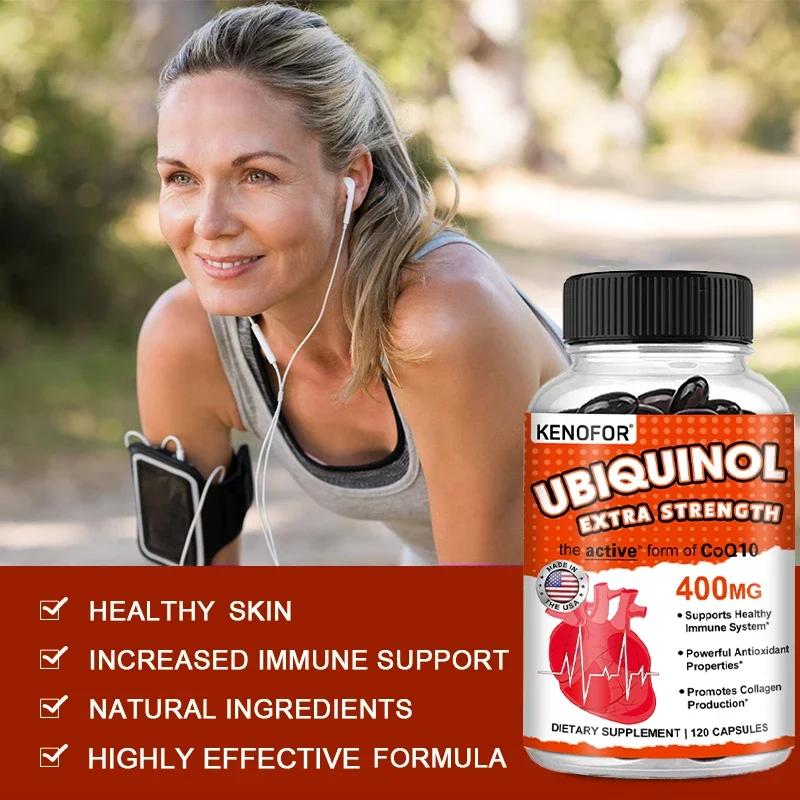 Organic Ultra High Absorption UBIQUINOL COQ10 Coenzyme Q10 Vascular and Heart Health Blood Pressure Balance Suitable for Adults