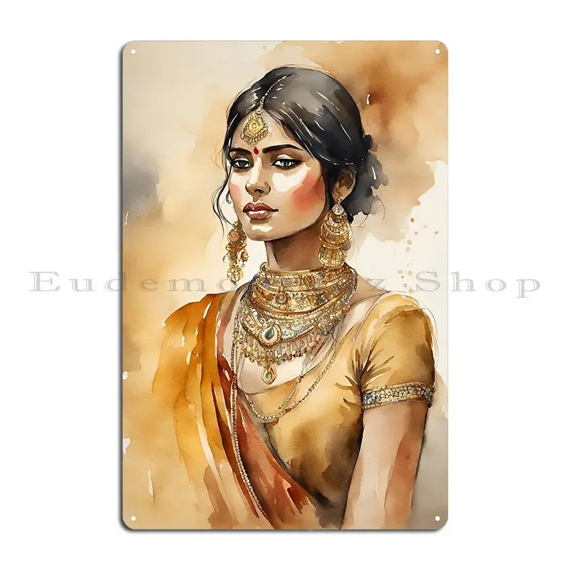 Indian Woman Metal Sign Poster PaintingCustomize Garage Customize Wall Custom Tin Sign Poster