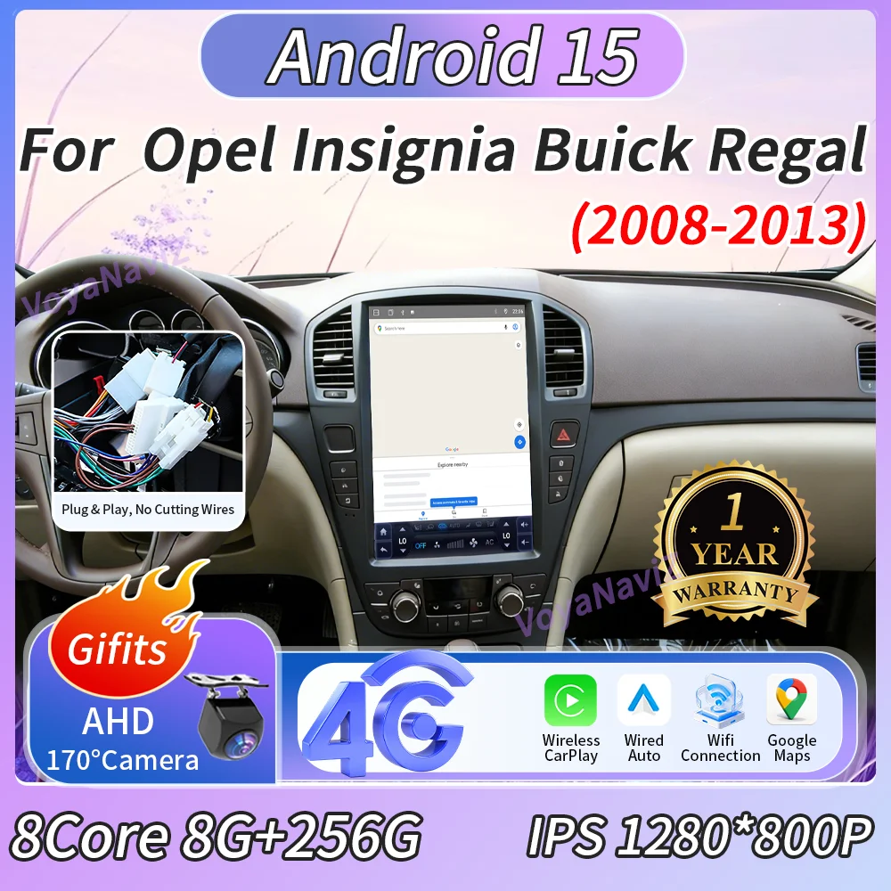 For Opel Insignia Buick Regal 2008-2013 Car Intelligent Systems Android 15 Carplay Screen 12.8