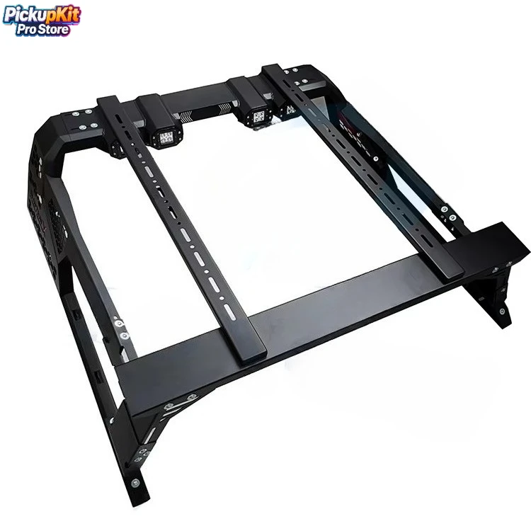 

New Style Cargo Support Aluminum Basket Roof Rack Roll Bar With Light for Hilux Revo