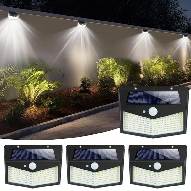 

1/2/4 PCS Outdoor Solar LED Lights with Motion Sensors Waterproof Outdoor Lights for Gardens Garages and Courtyards