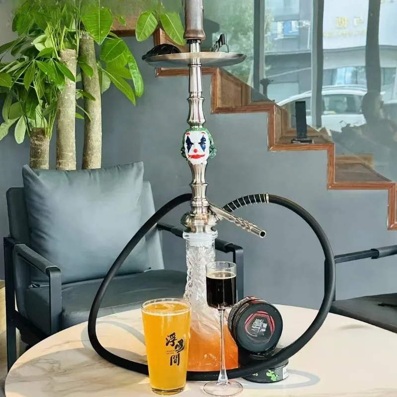 المهرج الروسي الراقية 304 الفولاذ المقاوم للصدأ، مجموعة كاملة من الشيشة، تغليف صندوق خشبي