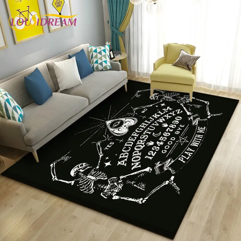 Ouija Tarot Witchcraft Gothic Area Rug,Carpet Rug for Living Room Bedroom Sofa Doormat Decoration,Kids Play Non-slip Floor Mat