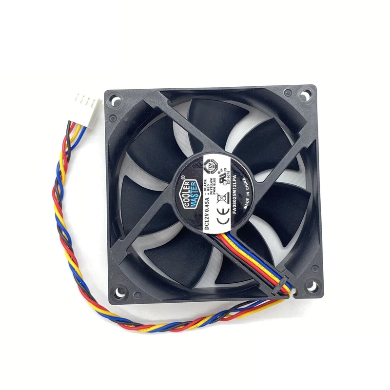 LL+  1X For Cooler Master FA08025M12LPA 80x80x25mm DC12V 0.45A 8025 4-Pin Cooling Fan