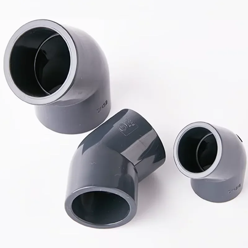 20/25/32/40/50/6-110mm UPVC 다크 그레이 블루 45 °   팔꿈치 화학 물 공급 및 배수 파이프라인 PVC 파이프 피팅 조인트