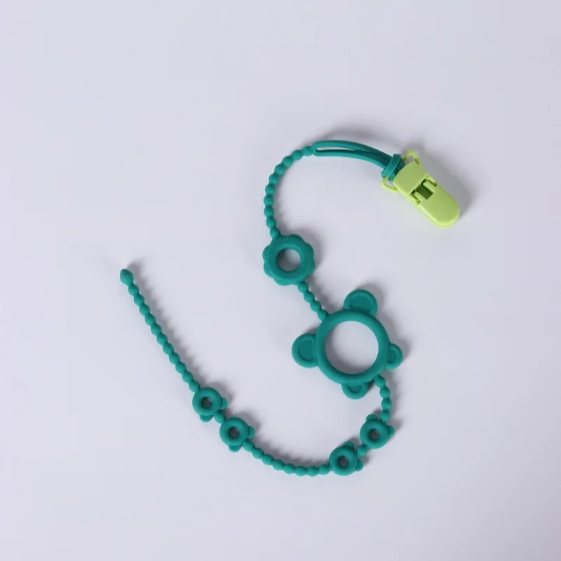 Silicone Anti-Fall Chain Teether Chain Baby Teething Stick Toy Anti-Loss Rope Baby Soother Pacifier Chain Accessories