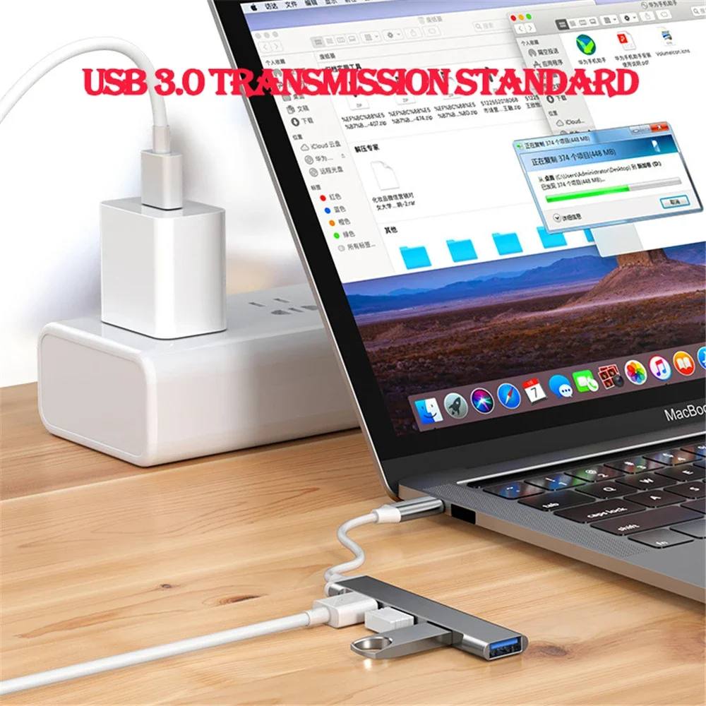 USB-Разветвитель USB Type-C 3,0, 4 порта, OTG, для HUAWEI, Xiaomi, Macbook Pro, 13, 15, Air Pro, аксессуары для компьютеров