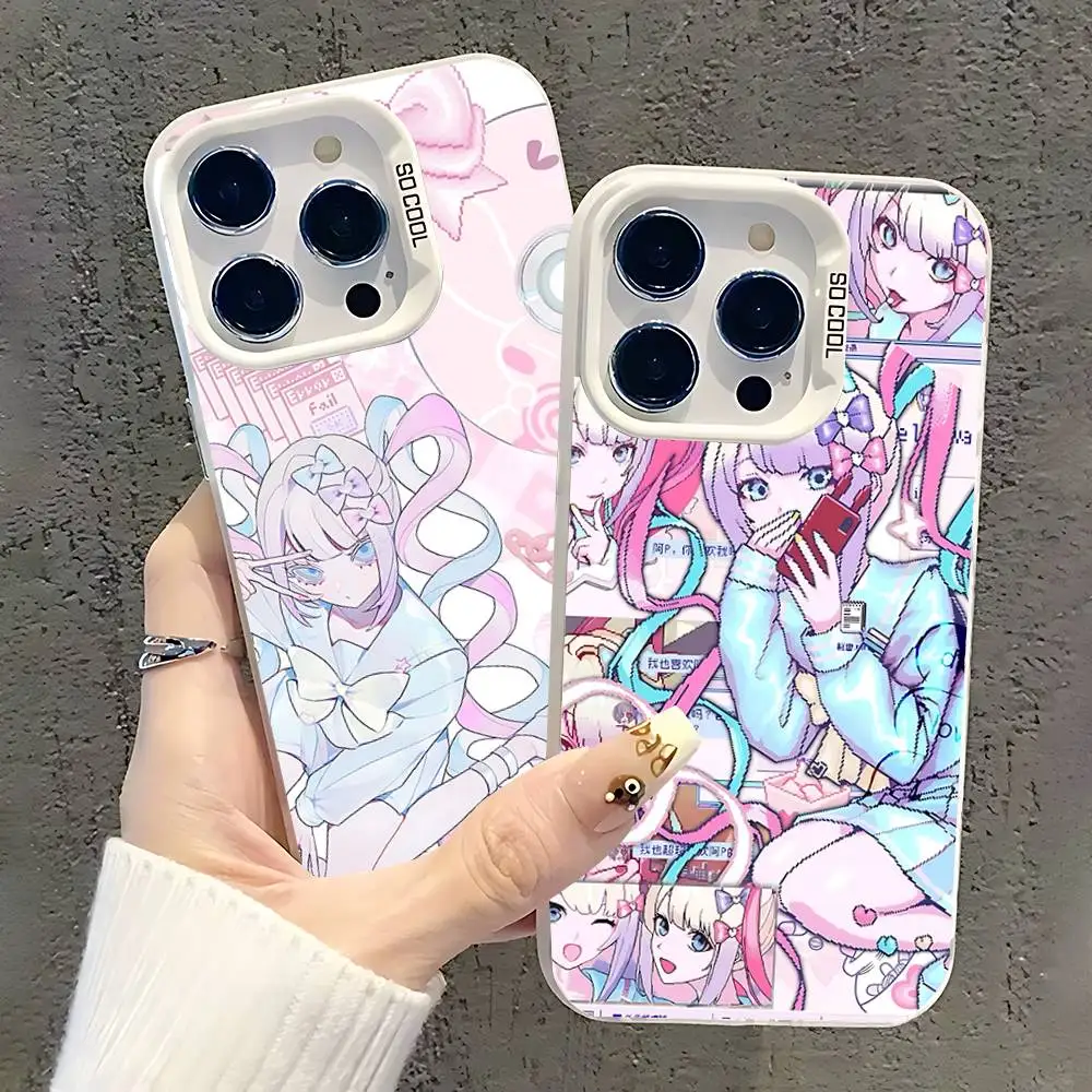 Needy Streamer O-Overload Ame chan Case iPhone 17,16,15,14,13,12,11,Pro,XS,Max,Plus,Mini,SE White Candy Matte غطاء مقاوم للصدمات