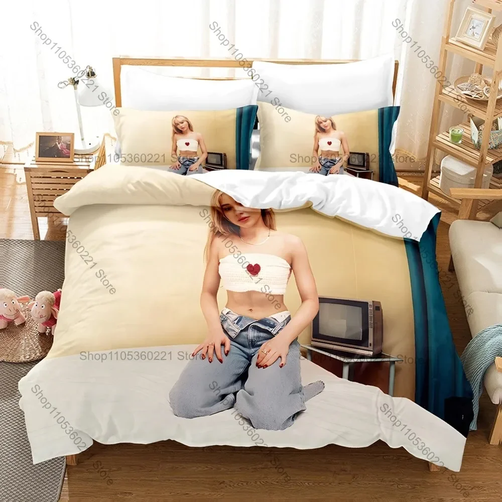 Sabrina Carpenter Bedding Set Music Star Print Duvet Cover Pillowcase Bedroom Home Decor For Fans Music Artist Teens Fans 5