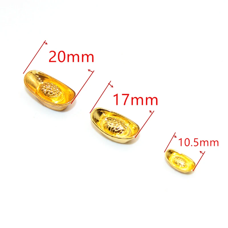 10pcs 1:12 Miniature Model Doll House Accessories Mini Ruyi Gold Ingot Gold Bar Copper Coin Model Decoration Doll House Decor