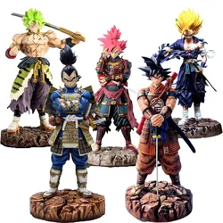 Gk Dragon Ball Anime Figure 34cm Samurai Son Goku Gohan Vegeta Figurine Super Saiyan Model Statue Doll Toys for Children Gift