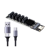 Adaptador de TYPE-C a SATA3.0, tarjeta Convertidora de 5 puertos, 6Gbps, USB10G, JM575 + JMS580, para SATA, SSD, HDD, expansión
