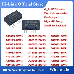 Hi-Link A0503/05/09/12/15/24S-2WR3 Mini 2W 3.3V/5V/9V/12V/15V/24V DC Conversor Fonte de alimentação Módulo inteligente Saída dupla