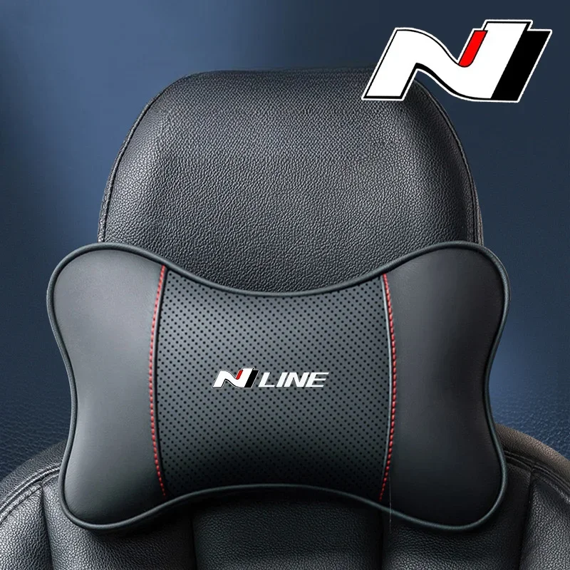 

1 шт., подголовник для автомобильного сиденья, подушка для шеи с логотипом для Hyundai N LINE i10 i30 i20 i25 i35 Sonata Accent Tucson, аксессуары для интерьера