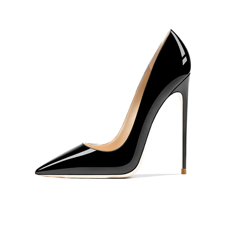 35-47 size slim high heels women's high heels sexy pointed wedding shoes party high heels patent leather neutral shoes