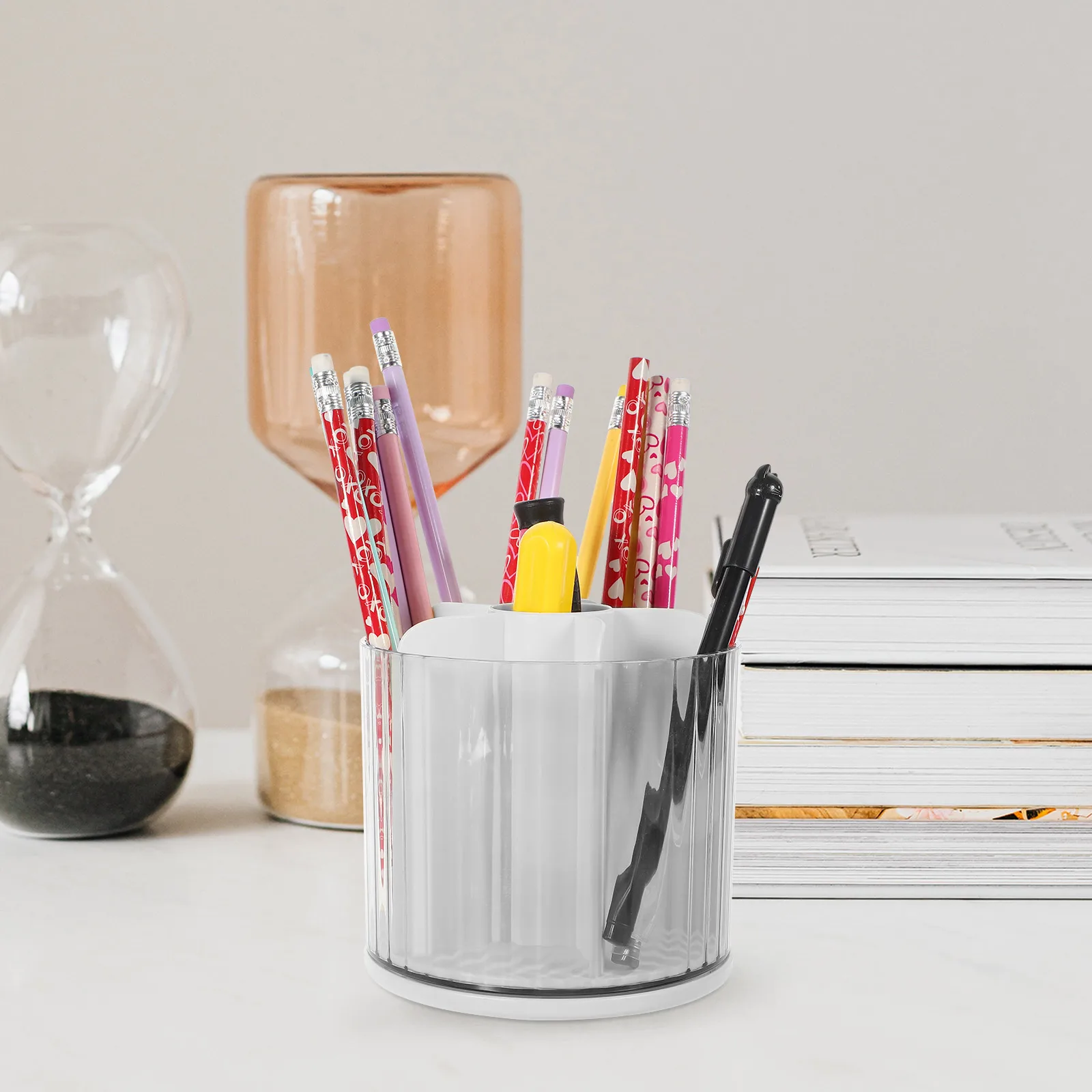 

360-Degree Rotating Pen Holder Multi-Function Desktop Organizer Minimalist Pencil Cup For Office School Supplies Storage