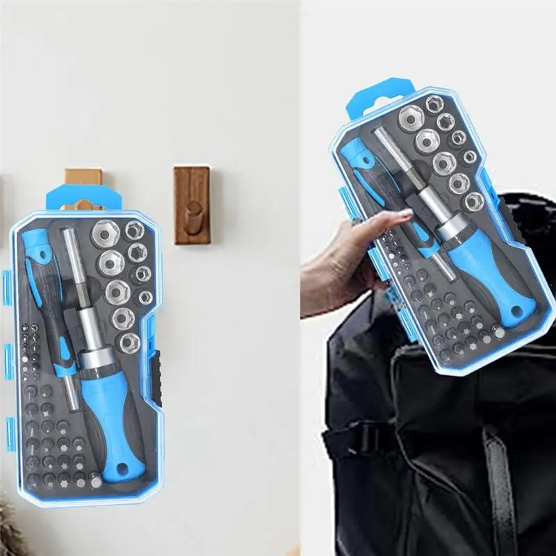 AEE4-44-Piece مفك براغي بسقاطة مجموعة أدوات الصيانة المحمولة مناسبة للعائلات والكراجات والدراجات.