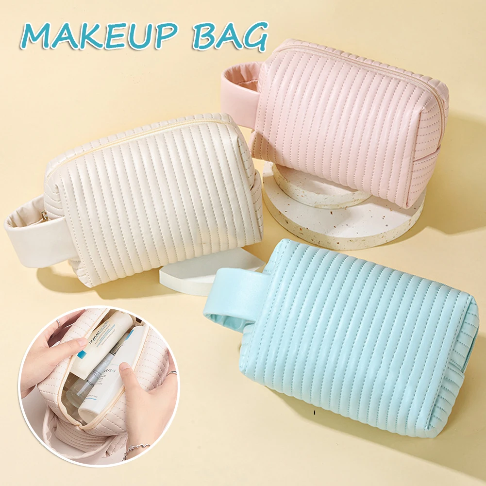 Cosmetiquera Para Maquillaje Metal Zipper Makeup Bag Portable Multipurpose Toiletry Bag Travel Wash Cosmetic Bag Organizer New