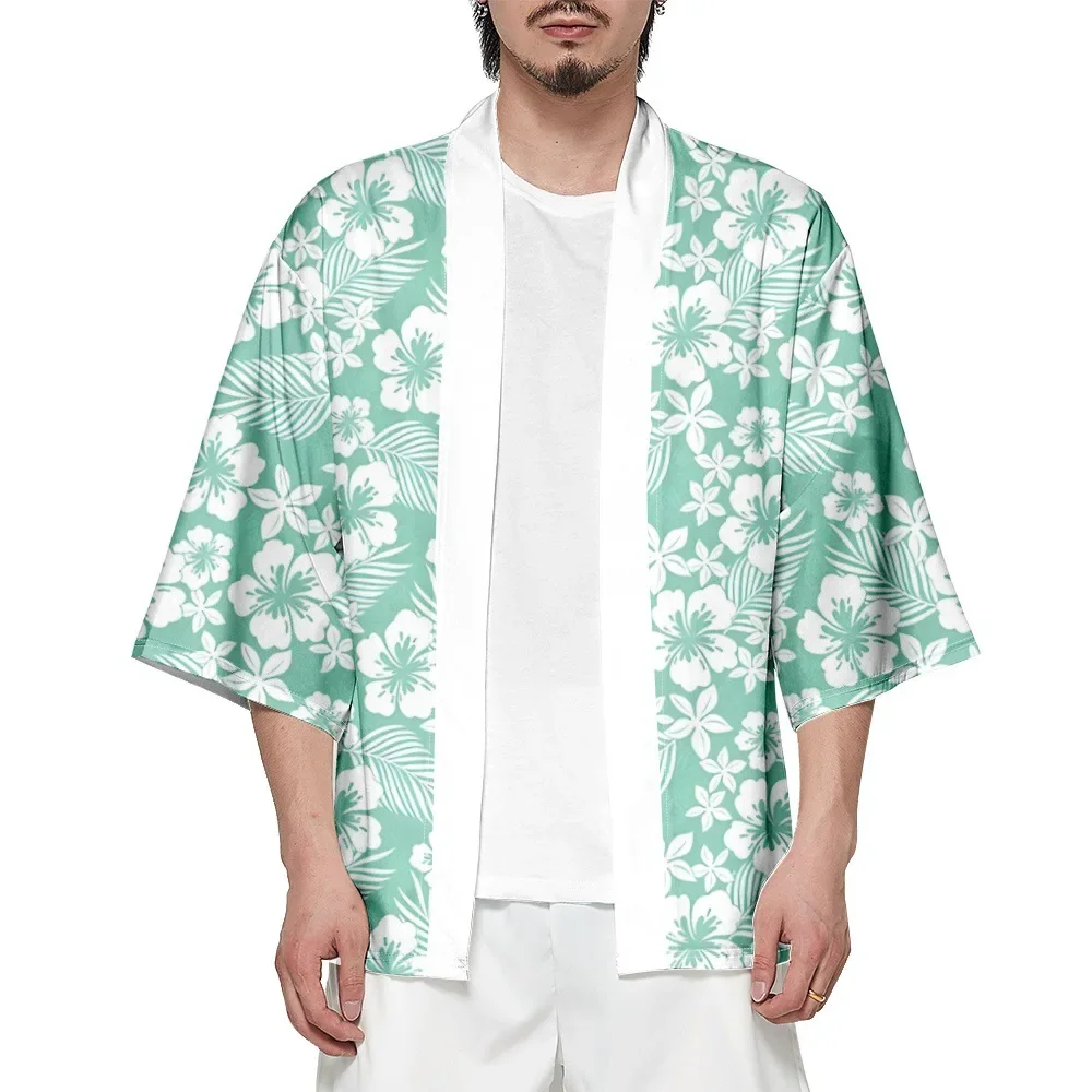 Japanese Traditional Kimono Cardigan for Beach Yukata Women Men Flower Print Clothing 2023 Plus Size 4XL 5XL 6XL