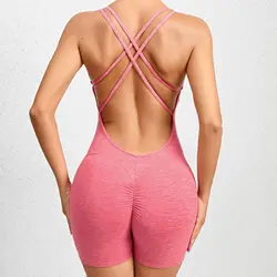 One Piece Sports Set Women Short Gym Set Training Sexy Rompers Sleeveless Workout Jumpsuit Female Gym Bodysuits Women Yoga Set