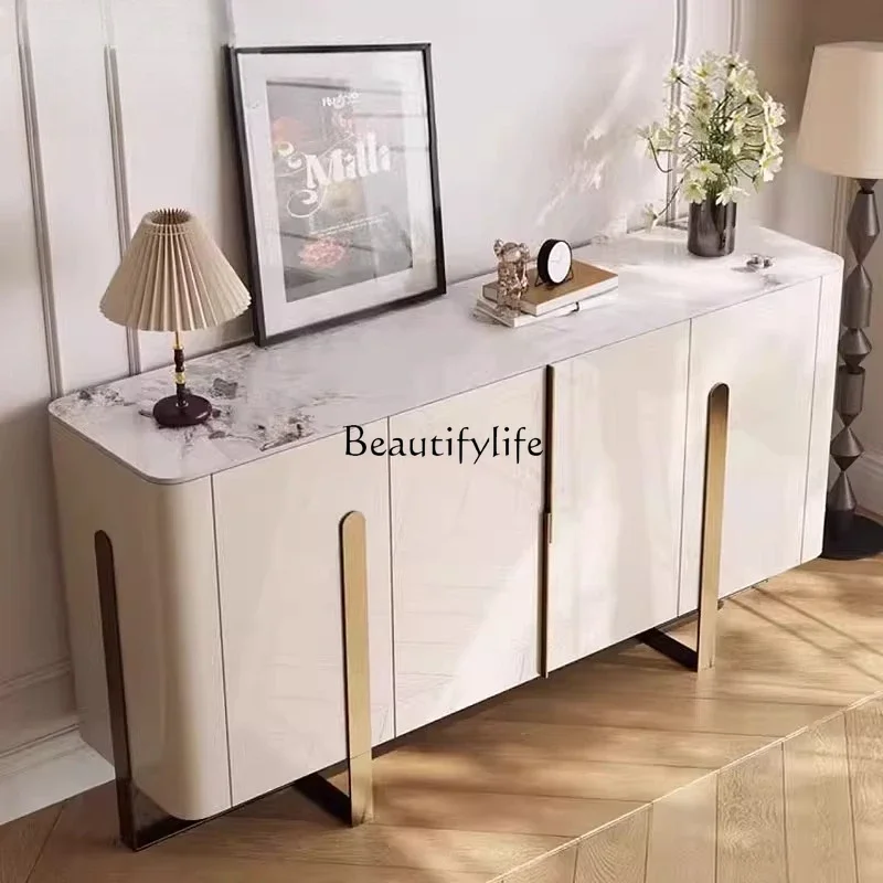 

ls 18Italian light luxury living room entrance door cabinet rock slab dining side cabinet modern simplicity