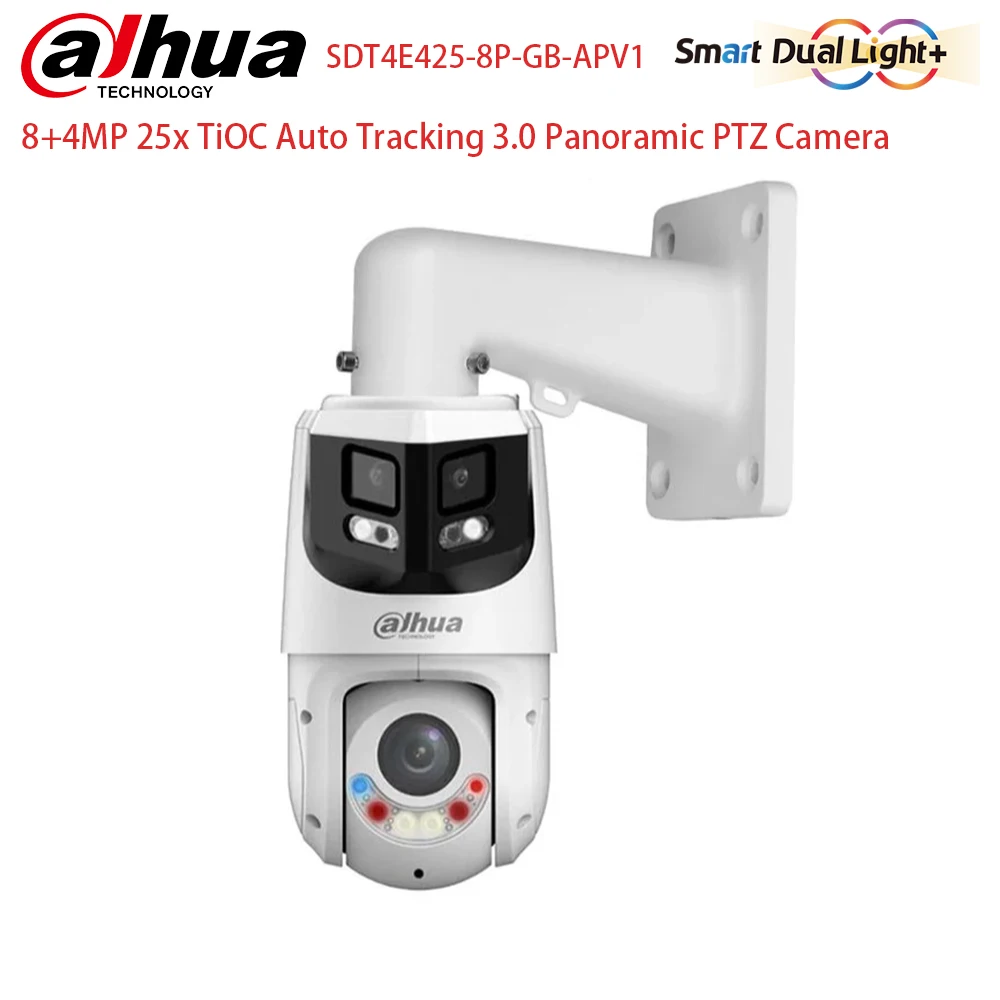 

Dahua 8MP Panoramic PTZ Camera 8MP+4MP 25x Zoom TiOC Auto Tracking 3.0 Smart Dual Light+ SDT4E425-8P-GB-APV1