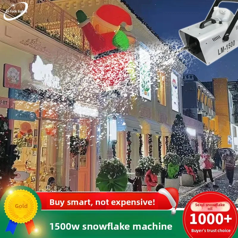 Macchina per fiocchi di neve telecomandati 1500W macchina per spruzzi di neve concentrata per esterni simulazione artificiale produzione di neve matrimonio