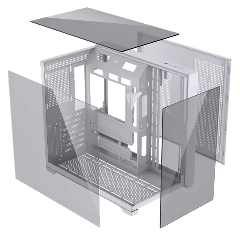 حافظة كمبيوتر بيضاء هيكل برج كامل مع مروحة USB3.0 ATX M-ATX Mini ITX خزانة ألعاب بلاستيكية وحدة المعالجة المركزية مخزنة حافظات وأبراج الكمبيوتر