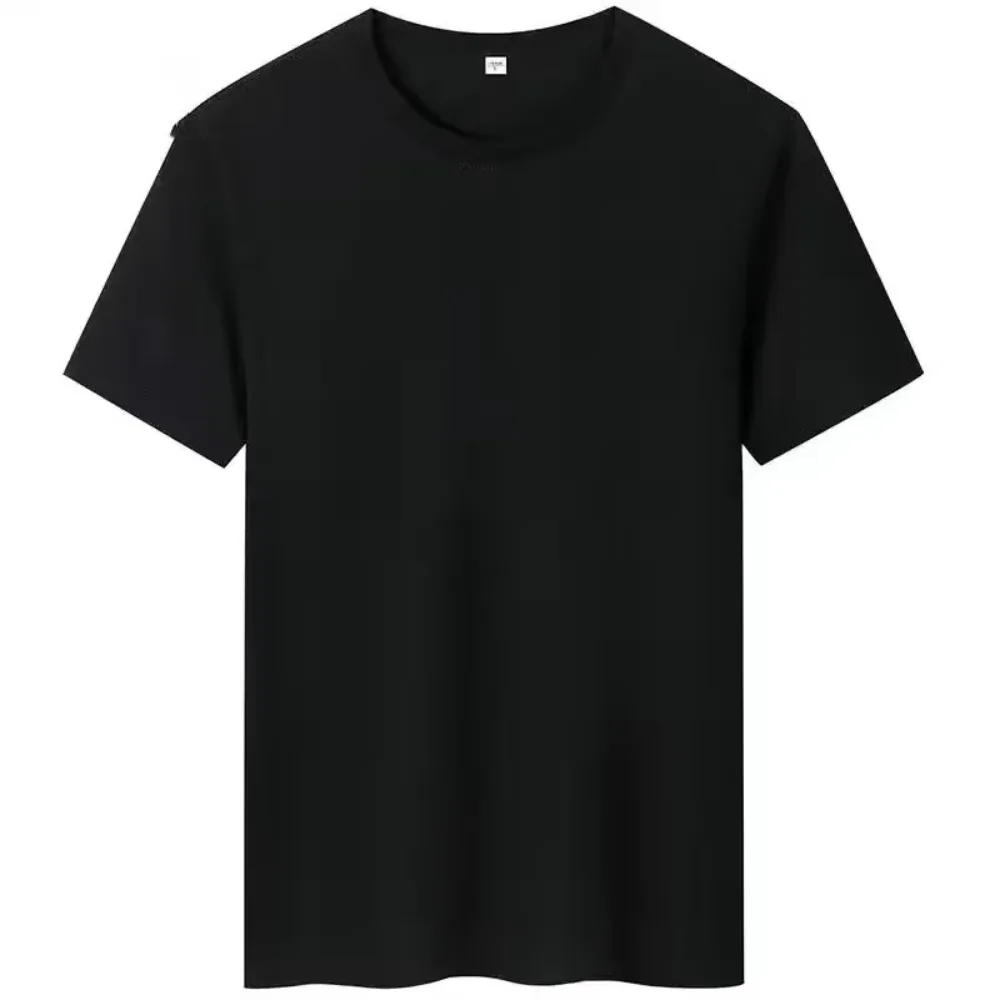 Baumwoll-Oversize-T-Shirt für Herren, Kurzarm, Modemarke, Trend, Weiß, Schwarz, Kleidung, T-Shirts, Damenprodukte, Sommer, S-3XL – Detail 4