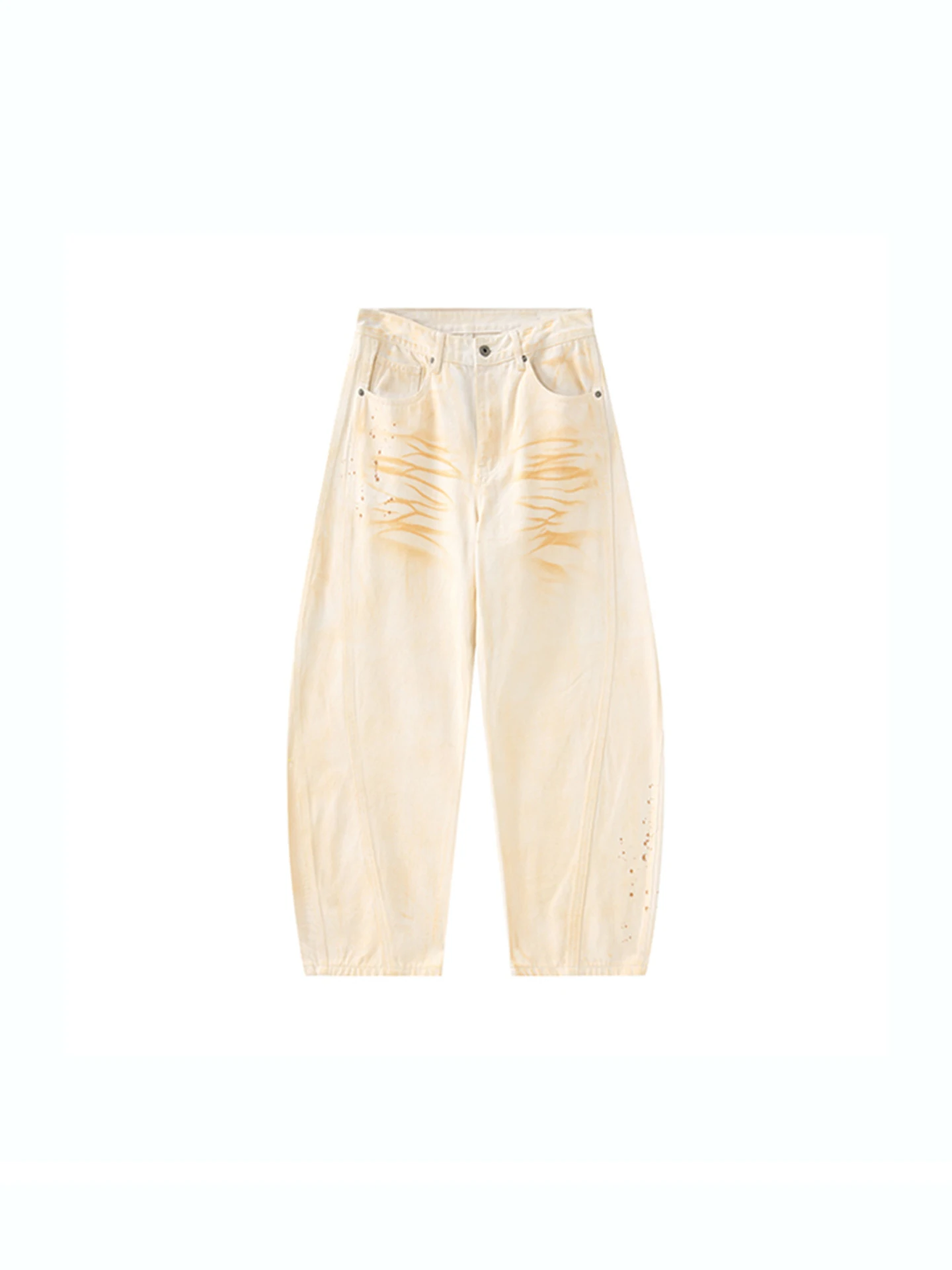 Designsecrets Paris Calças Jeans Tie-dye fiti de Alta Qualidade para Homens e Mulheres, Corte Reto e Perna Larga, Casual,...
