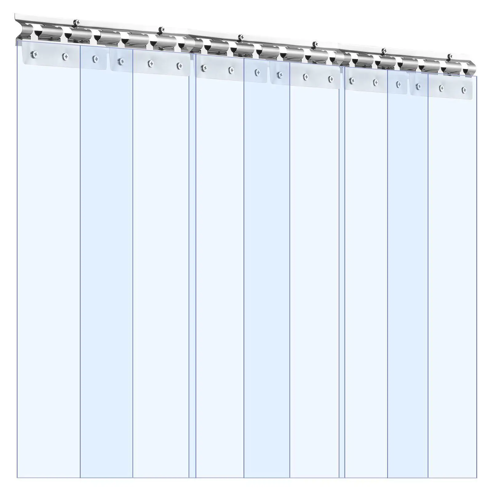 

6PC Clear PVC Strip Door Curtain 84x36x0.08in Thermal Insulating Weather Resistant